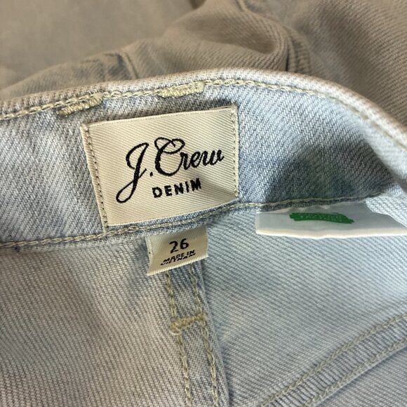 J Crew Womens Size 26 Slim Wide Leg Jeans Light Wash High Rise Crop Denim - Picture 4 of 7